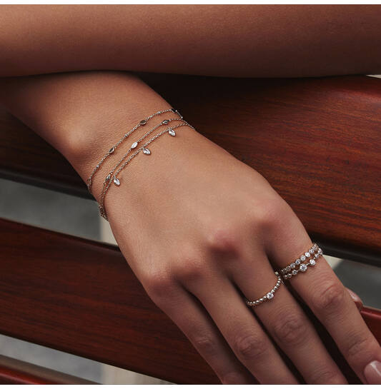  Melodic Poet - Bracelets with stone - Silver / Rhodium plated - Zirconia - 18,5cm